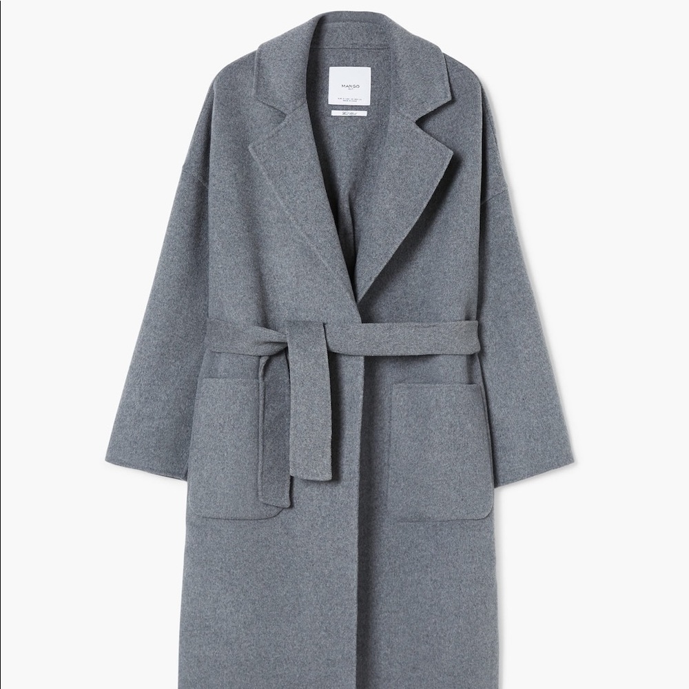 ISO: Mango grey unstructured wool-blend coat
